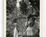 Children Wearing Sarongs Picking Bananas Samoa Real Photo Postcard 1930&#39;s - $37.62