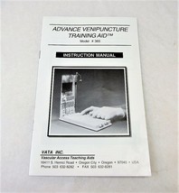 Ventipuncture Training Aid Instruction Manual #365 Vata Inc. New - $13.08