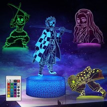 3D Illusion Anime Lamp 4 Patterns And 16 Color Room Decor Lamp With Remote Contr - £31.16 GBP