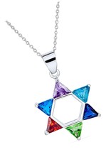 Multi Color Cubic Zirconia Traditional Religious Star - £116.96 GBP