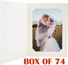 Cardboard Photo Folder for a 4x6&quot; &amp; 5x7” Photo, White (Box of 74) - £24.24 GBP