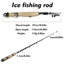 Sougayilang Telescoping Ice Fishing Rod Pole Winter Ultra-light Ice Fishing Rod  - £54.22 GBP