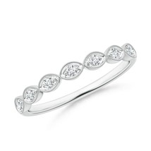 Angara Lab-Grown 0.1 Ct Pave Set Round Diamond Milgrain Wedding Ring in Silver - £147.88 GBP