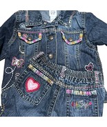 Baby Gap 12-18 Mo Denim Embroidered Colorful Jacket &amp; Pants Outfit Set - £30.41 GBP