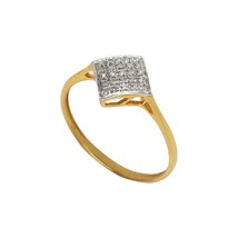 0.08 CT Natürlich Diamant Quadratisch Traube Verlobungsring 14K Gelb Vergoldet - £133.97 GBP