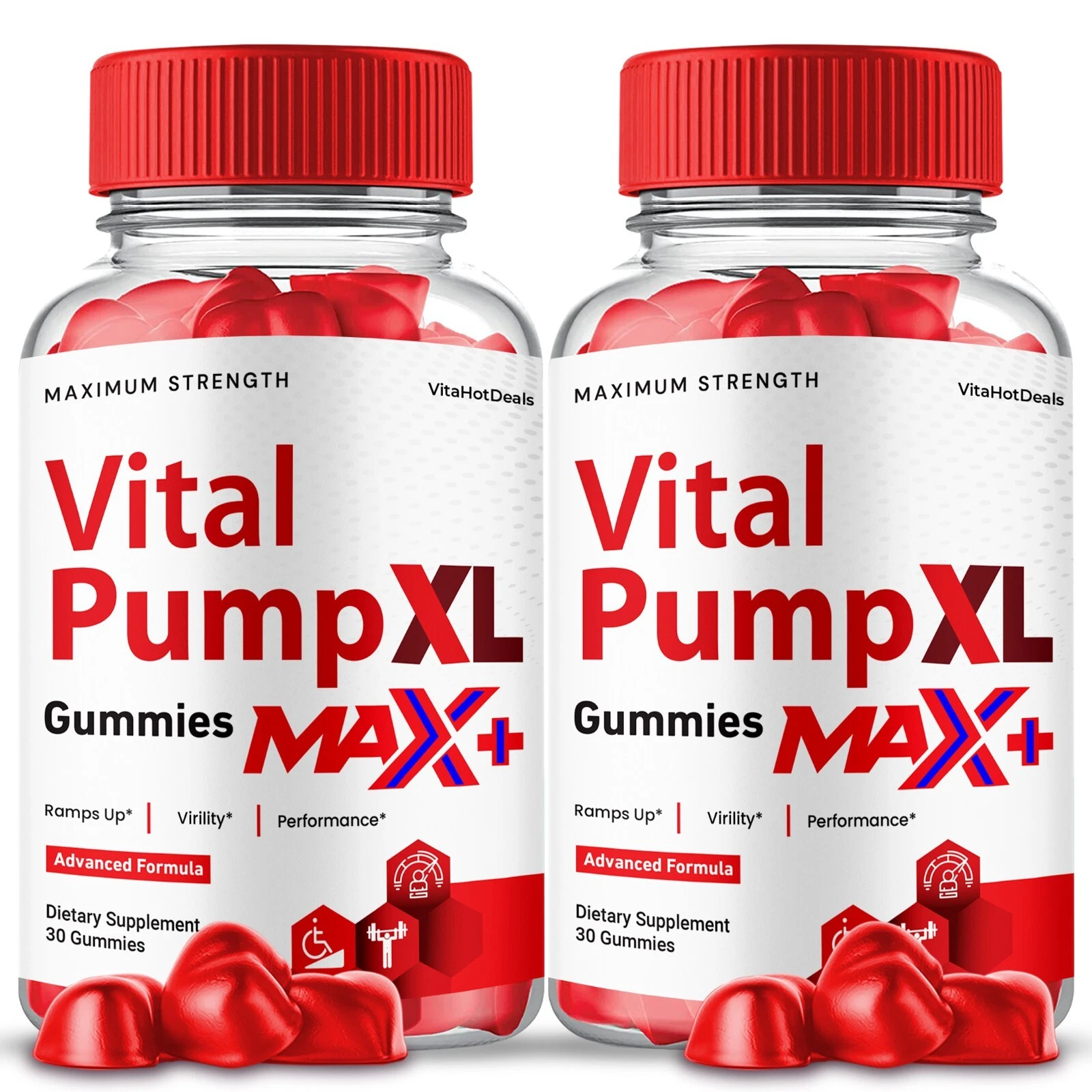 VitalPump XL Max+ Gummies for Men | Extra Strength Energy Support (2 Pack) - €49,38 EUR