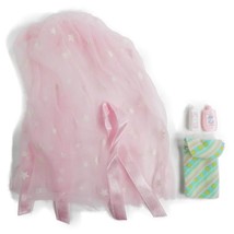 2000 Bedtime Baby Barbie &amp; Krissy Pink Star Crib Canopy Curtain &amp; Powder 28516 - £7.07 GBP