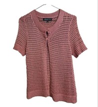 Jones New York Collection Open Front Knit Cardigan Sweater Mauve Pink S Small  - £6.46 GBP