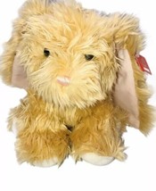 Aurora Long Hair Floppy Eared Bunny Brown NWT About 9” Tall Plush Rabbit Luxe - $13.80