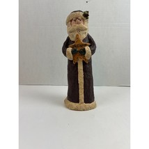 Primitive Folk Art Santa Figurine Believe Star Holly Rustic Christmas De... - $465.06 MXN