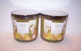 Sonoma Vanilla Spiced Pear Scented Candle 14 oz -Pear Cinnamon Creme Lot of 2 - £22.32 GBP