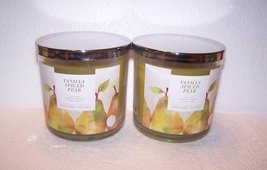 Sonoma Vanilla Spiced Pear Scented Candle 14 oz -Pear Cinnamon Creme Lot of 2 - $27.99