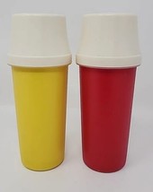 Vintage Tupperware Mustard and Ketchup Dispensers Camping or Picnic 1329-10 U146 - £13.58 GBP