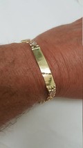 Estate Vintage Custom made 14k 3-tone gold &quot;ID&quot; bracelet 7&quot; 14gr - £1,554.14 GBP