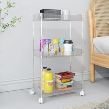 3 Tier Acrylic Storage Rolling Cart Clear Bathroom Cart Organizer, Transparency  - $52.99