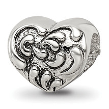 Silver Reflections Scroll Heart Bead QRS197 - £27.29 GBP