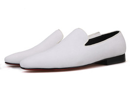 Merlutti Blanc Uni Velours Mocassins Mode Bal Et Mariage Chaussures Hommes - £110.49 GBP+
