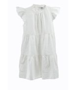 Crown &amp; Ivy Women Cotton  Short Sleeve Tiered Dress Sz Petite Small White - €19,54 EUR