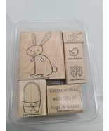 Stampin Up BUNNY HUGS 2007 Set of 6 Mounted But New Stamps Easter Chick Eggs  - $9.99