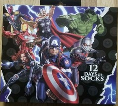 Marvels Avengers 12 Days of Socks Size Mens 8-12 Captain America Hulk Ir... - £14.62 GBP