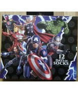 Marvels Avengers 12 Days of Socks Size Mens 8-12 Captain America Hulk Ir... - £14.62 GBP