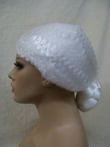 White Mrs Santa Costume Wig Claus Granny Bun Betsy Ross Old Maid Fairy Godmother - £13.32 GBP