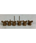 Set Of 6 Small Wooden Mice - $182.25 MXN