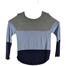 Jeanne Pierre Knit Sweater Blue Gray Size Medium Horizontal Striped - $333.45 MXN