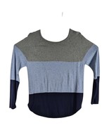 Jeanne Pierre Knit Sweater Blue Gray Size Medium Horizontal Striped - $335.72 MXN