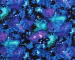 Cotton Solar Systems Northern Lights Space Stars Fabric Print by Yard D5... - $12.95
