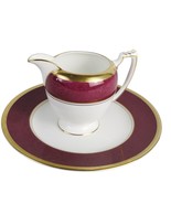 Vtg Coalport England ATHLONE MARONE Creamer &amp; Salad Plate Set Ruby Gold ... - $66.01 CAD