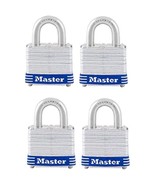 Master Lock 3008D Outdoor Padlock with Key, 4 Pack Keyed-Alike Silver 1-... - €35,40 EUR