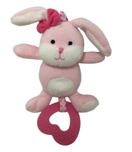 Carters Child of Mine Pink Teether Rattle Plush Bunny Rabbit Hanging Cri... - $13.35