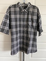 Knights Sportswear 5XL Cotton Blend Short Sleeve Button Front Shirt Plaid - £12.62 GBP