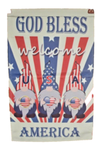 God Bless America 4th of July Garden Flag Double Sided Burlap 12 x 18 - $9.37