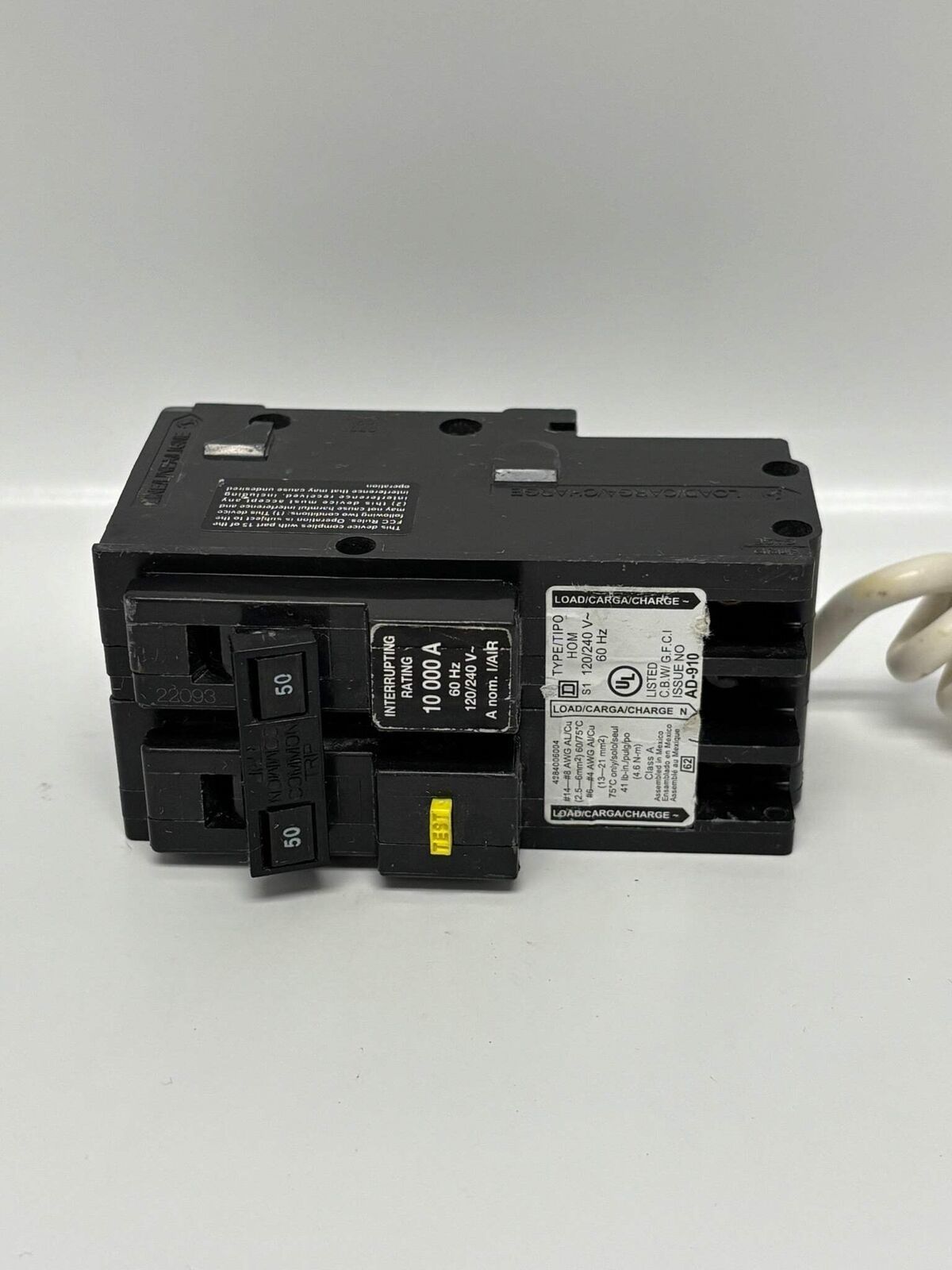 Square D AD-910 20 AMP 2 Pole Molded Case Circuit Breaker - $46.75