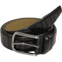 Men Classic Genuine Leather Belt PIERO ROSSI Turkey Soft Full Grain #Black line image 4