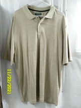 Men&#39;s David Taylor Collection Polo Shirt XL Short Sleeve Tan - $9.39