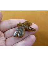 Y-DRAG-573 little brown tan DRAGONFLY dragon fly BUG gemstone FIGURINE i... - $355.23 MXN