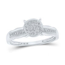 10kt White Gold Womens Round Diamond Cluster Ring 1/10 Cttw - £188.08 GBP