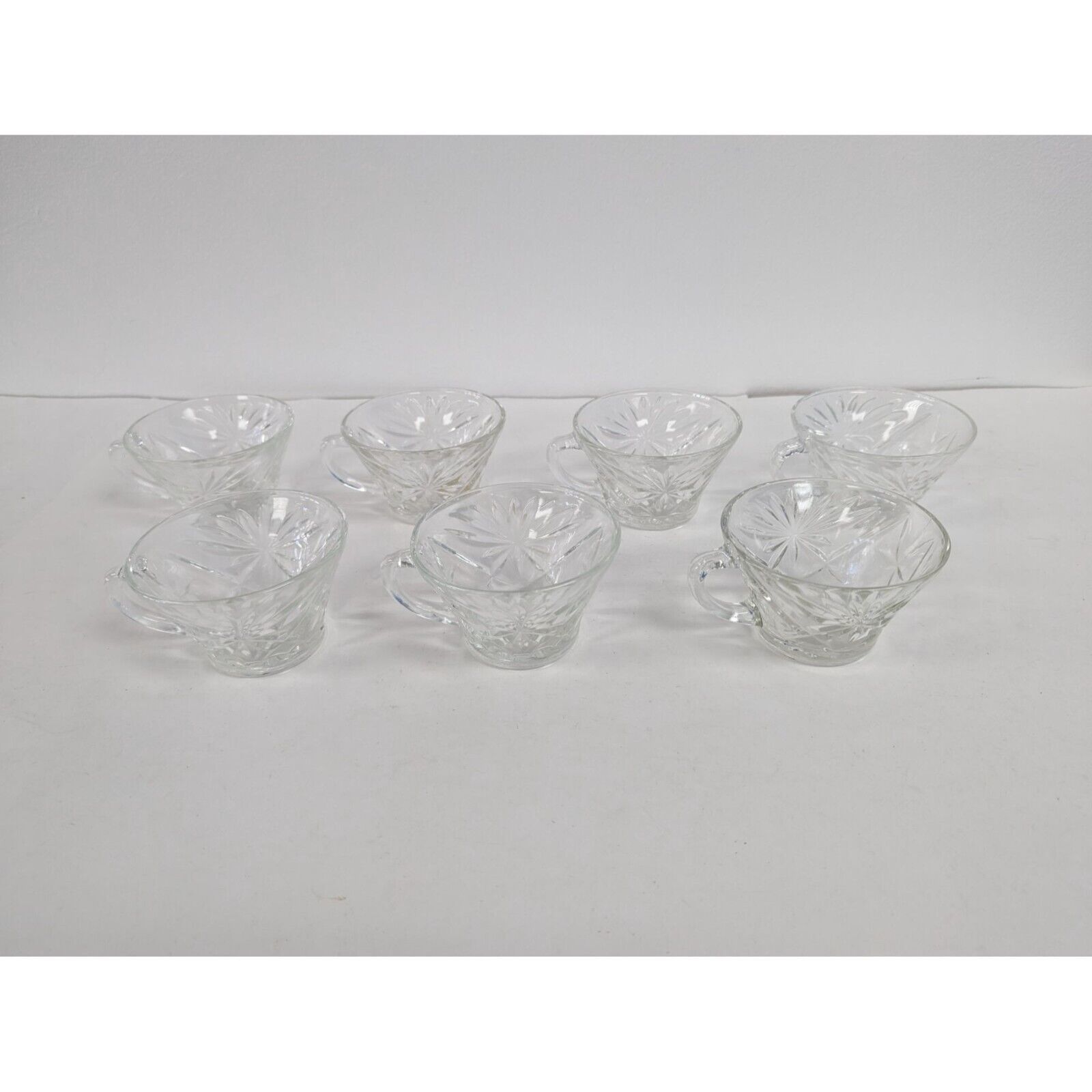 Vintage Anchor Hocking Prescut Set of 7 Punch Cups Star of David - $19.96