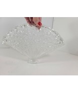 Vintage Clear Glass Asain Fan Designed Tray Platter Home Decoration 7&quot; x... - $13.66 CAD