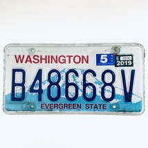 2019 United States Washington Evergreen State Passenger License Plate B48668V - £13.15 GBP