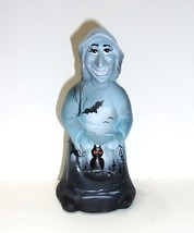 Fenton Glass Night Owl Black Halloween Witch Figurine Ltd Ed #6/37 M Kibbe - £182.98 GBP