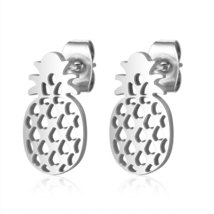 100% 316L Stainless Steel  Pine Stud Earring for Women Never Tarnish Simple Jewe - £6.65 GBP