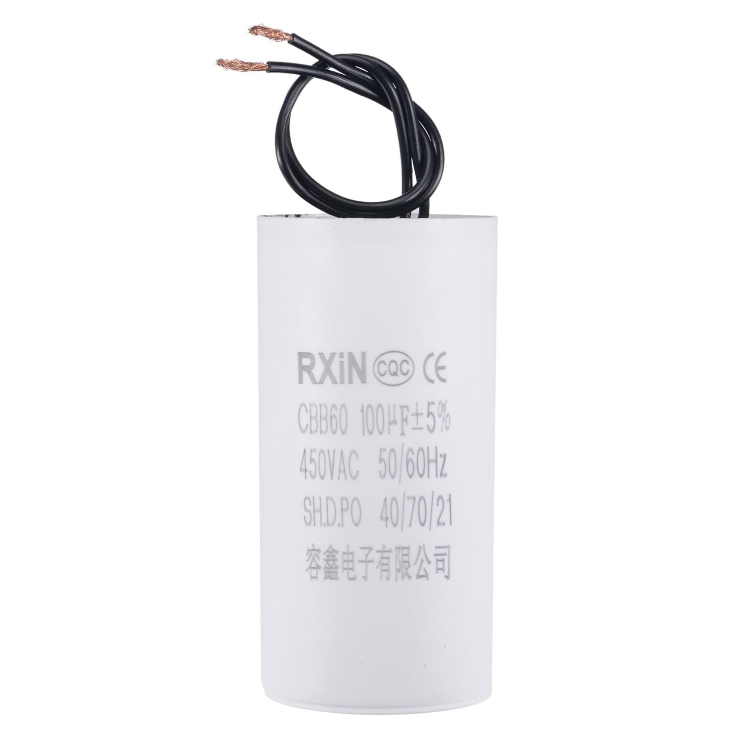 Uxcell Cbb60 Run Capacitor 100Uf 450V Ac 2 Wires 50/60Hz Cylinder 120X60... - $33.93