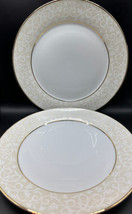 Chris Madden For Home Dinner plates (2) 10-3/4&quot; JC Penny Montalria Gold - £27.02 GBP