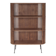 57" Natural and Brown Wood Three Tier Bookcase - $36,520.81 MXN