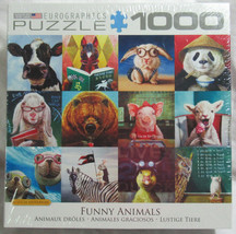 Eurographics 1000 Piece Puzzle FUNNY ANIMALS bunny bear chick horse pig ... - $41.10