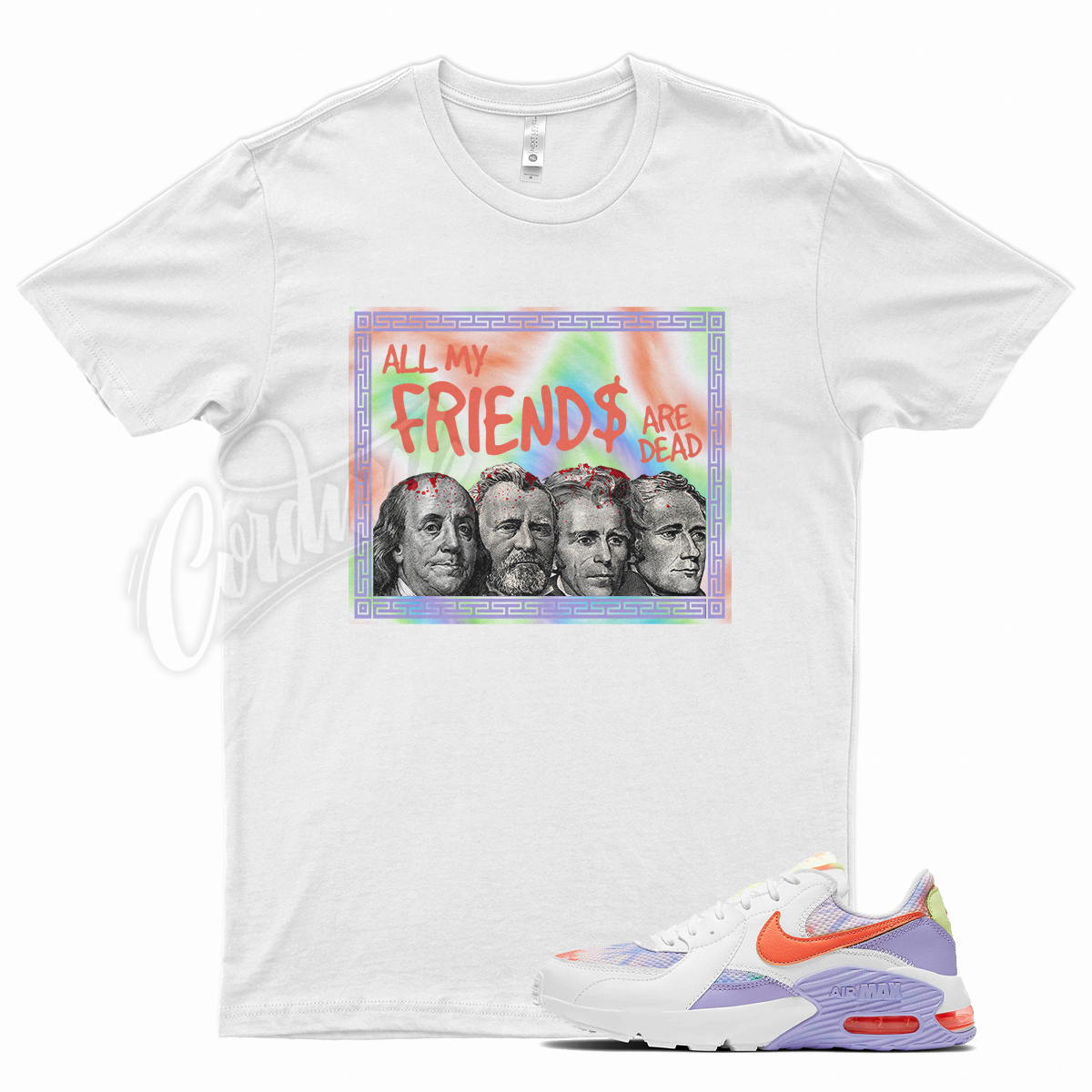 Primary image for FRIENDS T Shirt for N Women's Air Max Excee Tie Dye  90 720 270 97 Purple